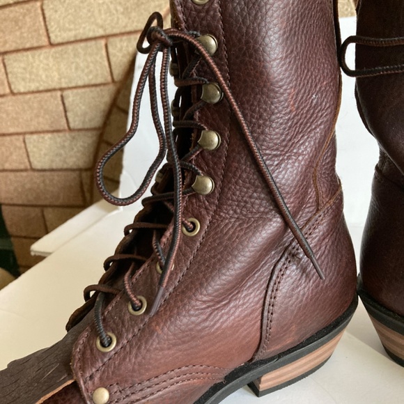 NuTech Logger Lace Up Brown Leather W/Kilt Men’s 8.5 - Picture 6 of 14